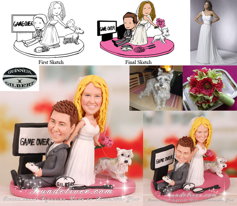 Xbox Gamers Wedding Cake Toppers